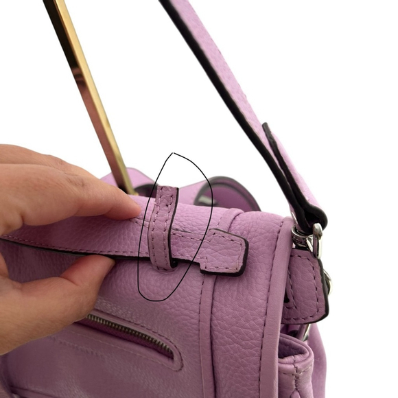 Aimee Kestenberg Lavender Purple Women’s Lift Me Up Convertible Leather Backpack - Picture 12 of 12